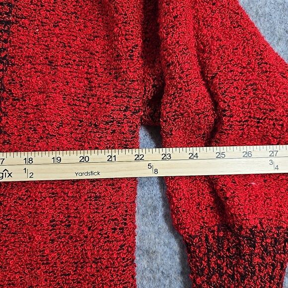 Monto Par Le Chois Women’s Vintage Chunky Cardigan Long Sweater Small Red Black - Picture 8 of 9